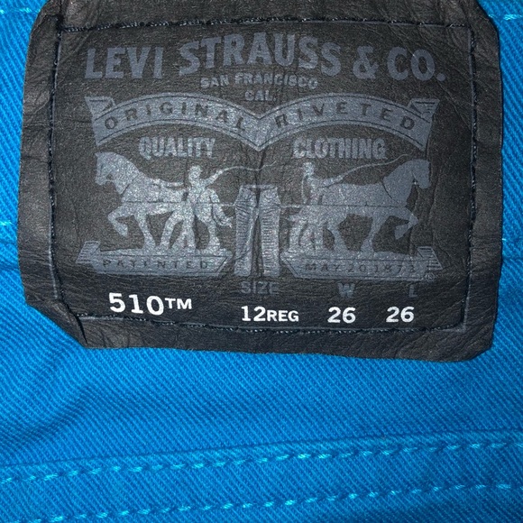 LEVIS 510 Skinny Turquoise Jeans-Size 12 Regular - Picture 5 of 7